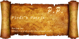 Pirók Patrik névjegykártya